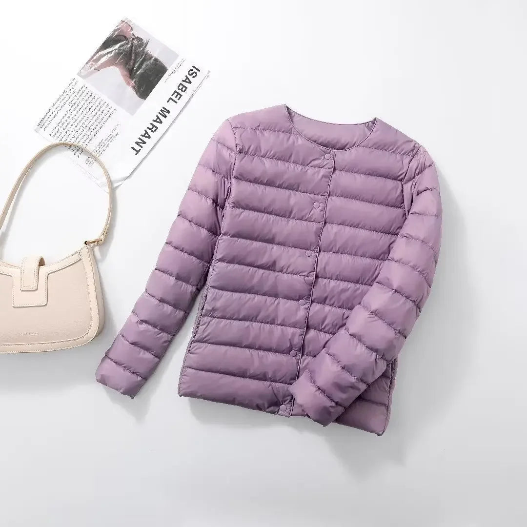 Women's khaki lightweight quilted jacket