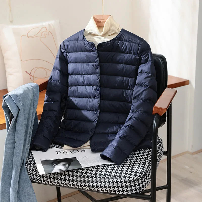 Women's khaki lightweight quilted jacket
