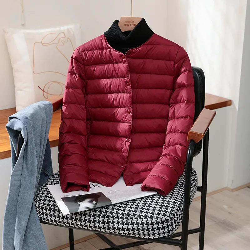 Women's black lightweight quilted jacket