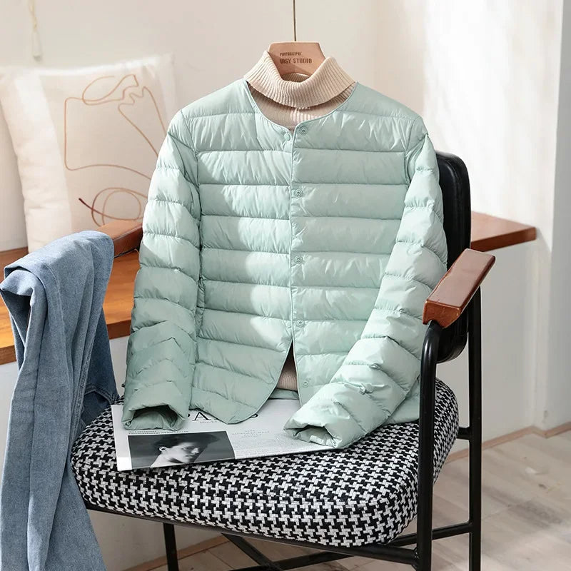 Women's black lightweight quilted jacket