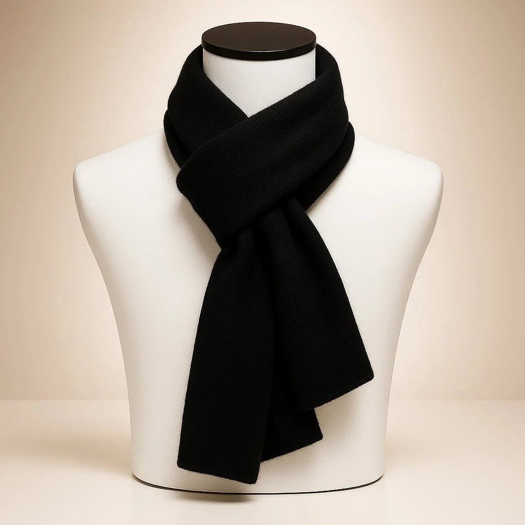 Classic black cashmere scarf