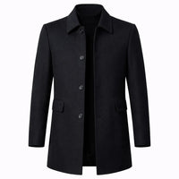 Ellis | Men's Coat in Wool Blend, Tailored Overcoat with Button Front
