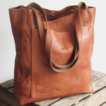 Brown Classic Structured Tote Bag