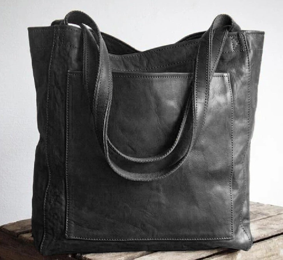 Black Classic Structured Tote Bag
