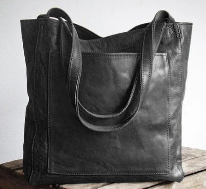 Black Classic Structured Tote Bag