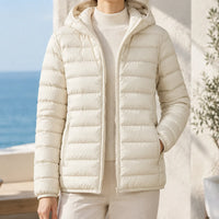 Rachel | Women's Hooded Down Puffer Jacket with Zipped Side Pockets