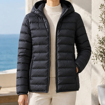 Women's Hooded Down Puffer Jacket with Zipped Side Pockets, photo 3