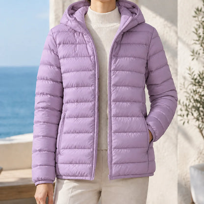 Women's Hooded Down Puffer Jacket with Zipped Side Pockets, photo 4
