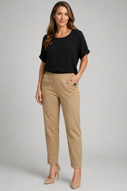 Women's khaki Cotton Pants for Everyday Wear
