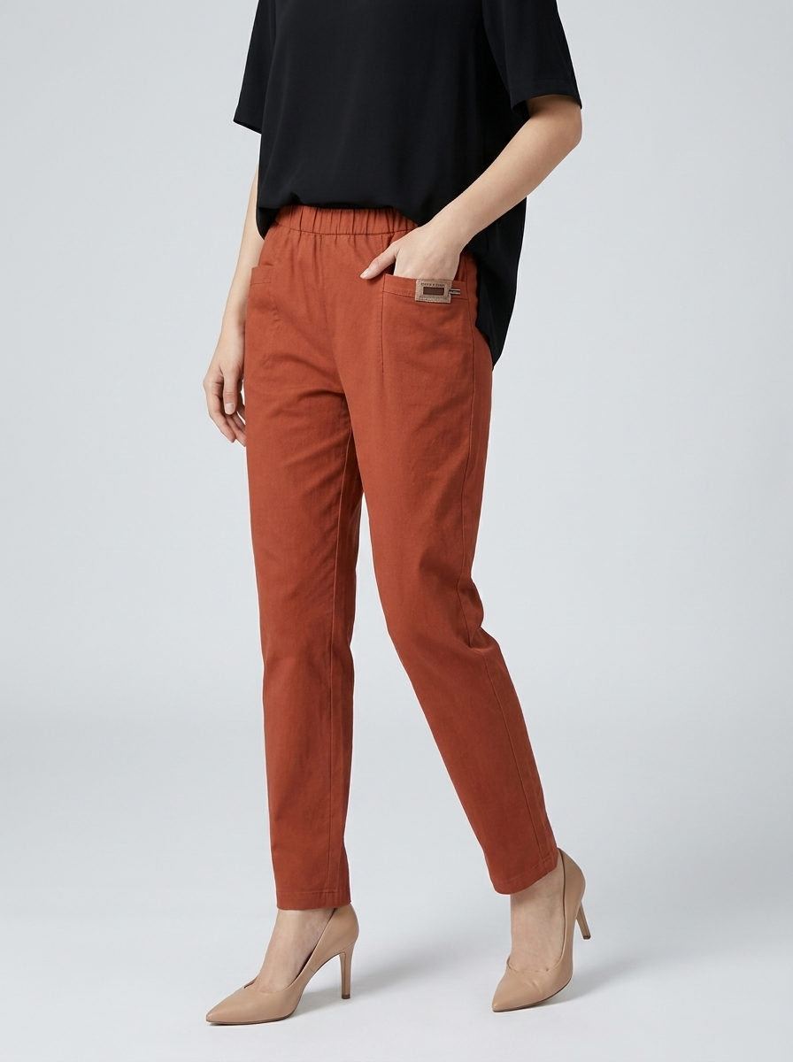 Women's khaki Cotton Pants for Everyday Wear