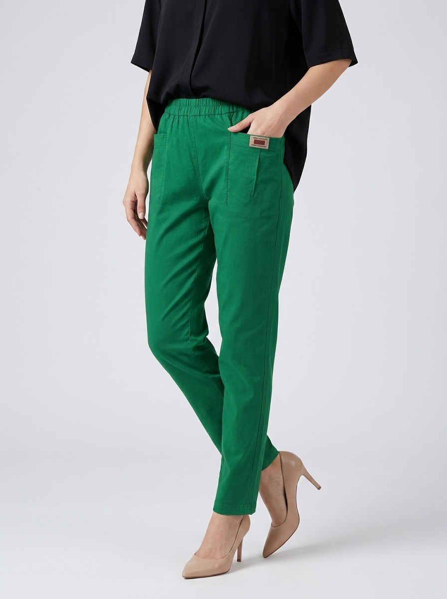 Women's khaki Cotton Pants for Everyday Wear