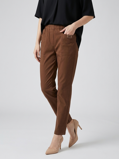 Women's khaki Cotton Pants for Everyday Wear