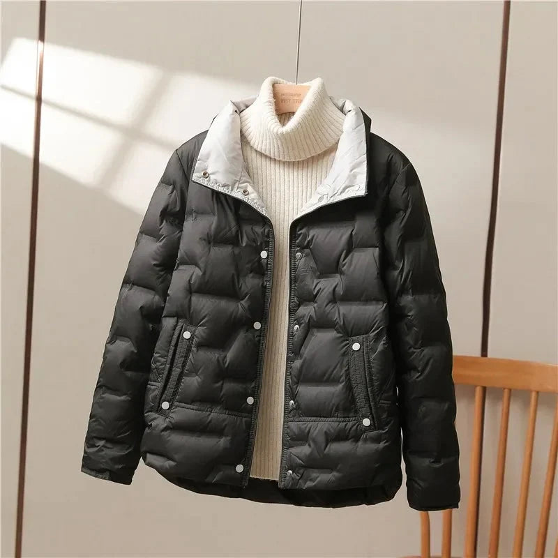 Alexandra down puffer jacket in black