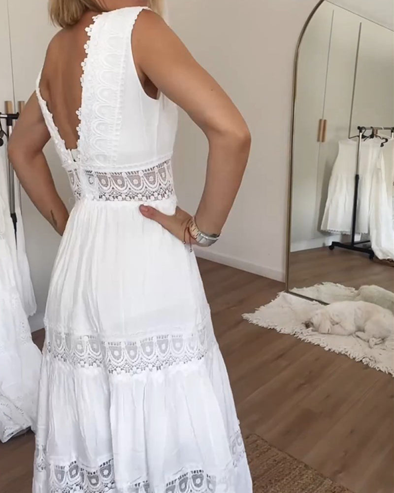 Paige | Midi Dress Boho V Neck Sleeveless 2