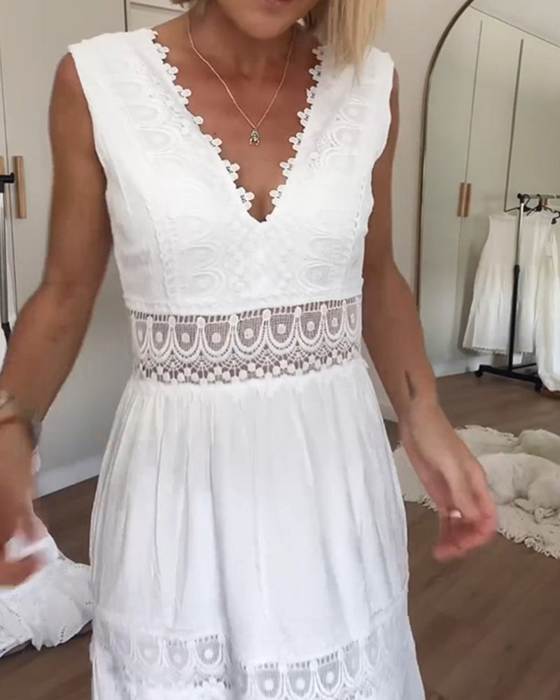 Paige | Midi Dress Boho V Neck Sleeveless 3