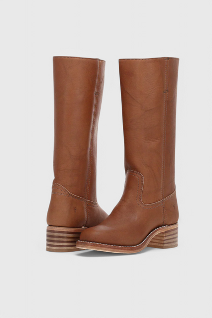 Brown Classic Knee-High Heeled Boots
