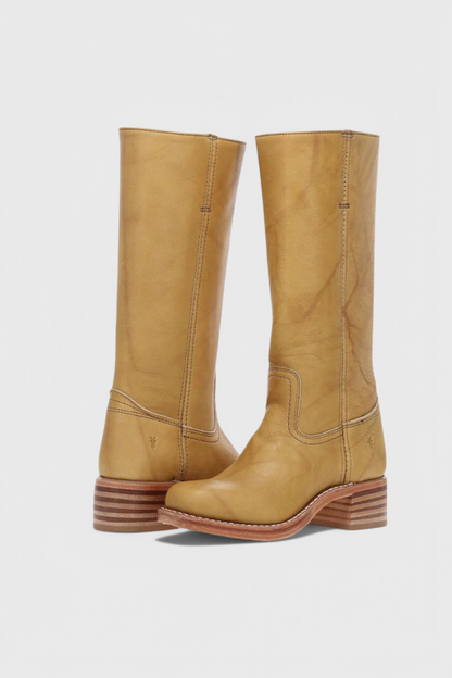 Yellow Classic Knee-High Heeled Boots