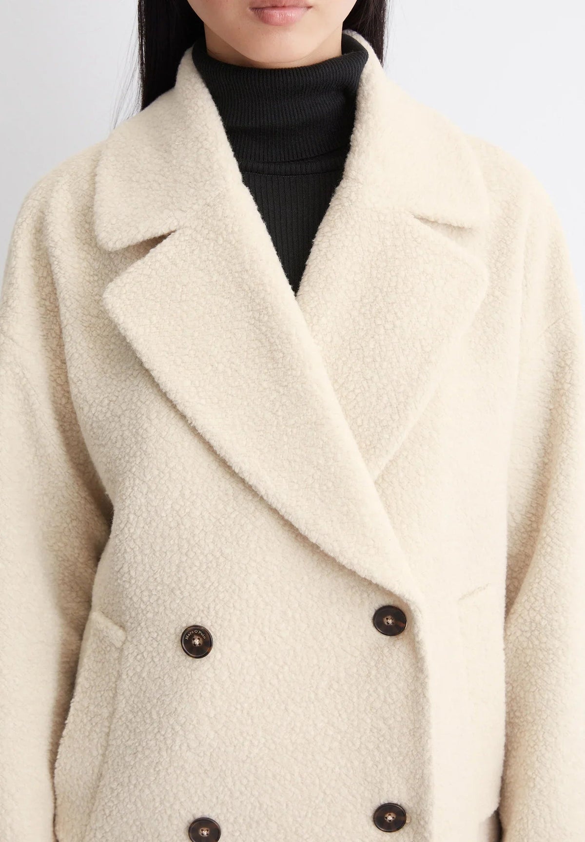 Double-Breasted Notch-Lapel Tailored Overcoat with Set-In Pockets – view 2