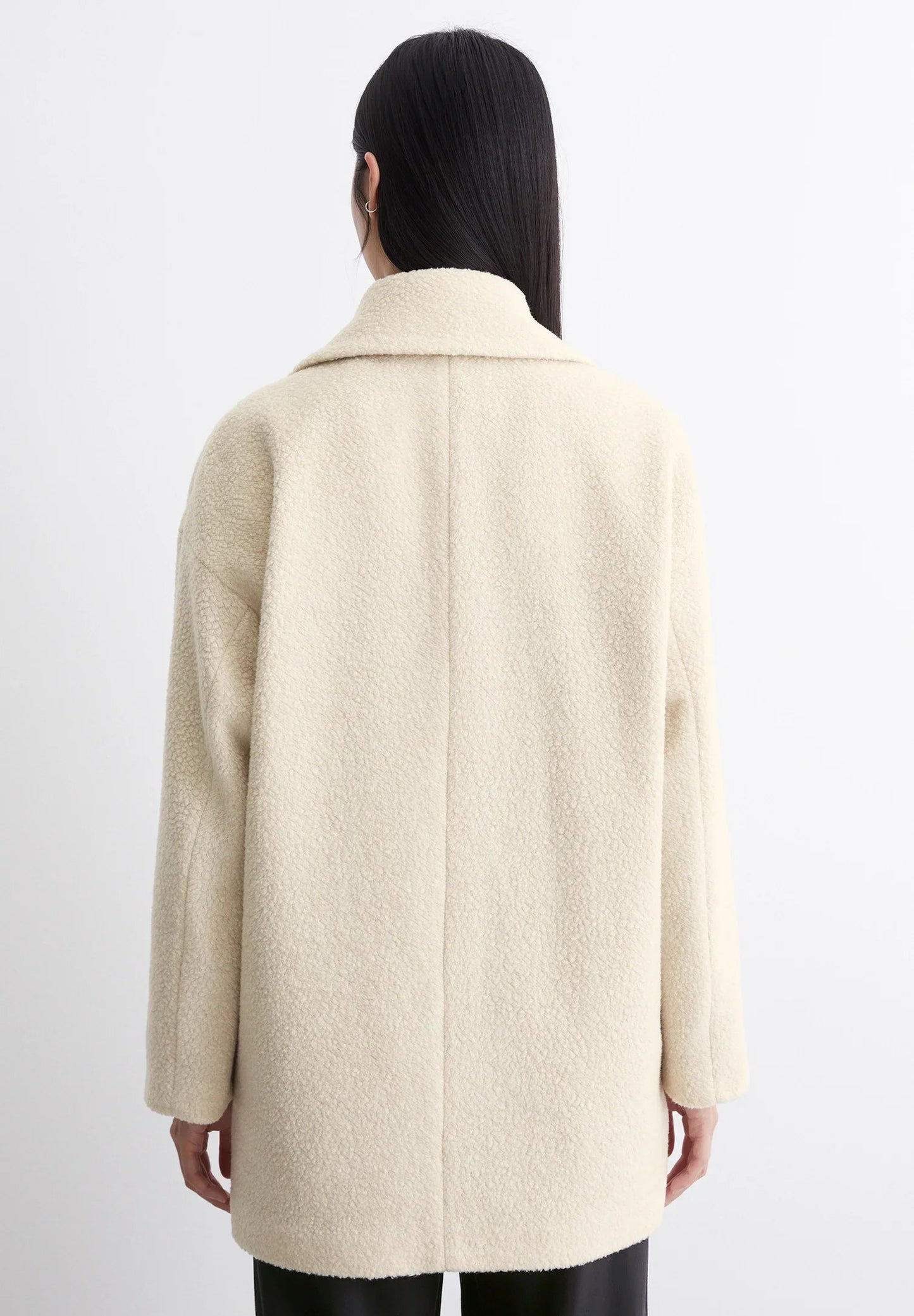 Double-Breasted Notch-Lapel Tailored Overcoat with Set-In Pockets – view 3