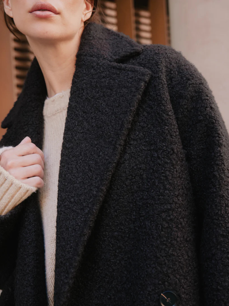 Double-Breasted Notch-Lapel Tailored Overcoat with Set-In Pockets – view 5