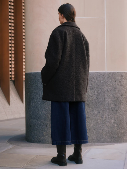 Double-Breasted Notch-Lapel Tailored Overcoat with Set-In Pockets – view 6