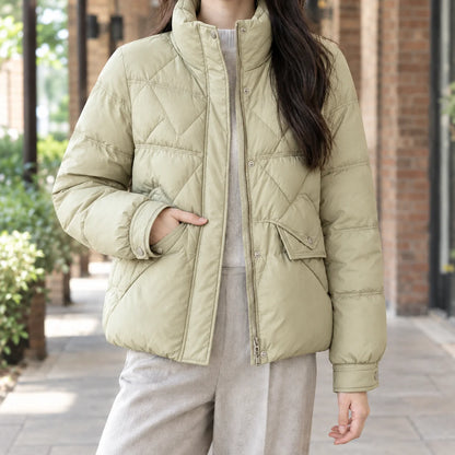 Faith quilted jacket, stand collar detail