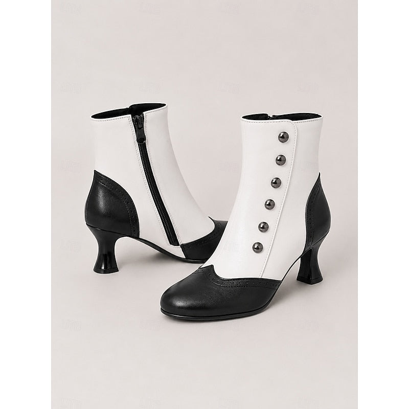 Vintage Buttoned Ankle Boots with Round Toe – view 2