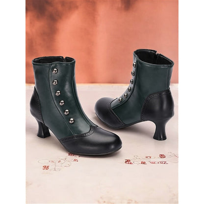 Vintage Buttoned Ankle Boots with Round Toe – view 5