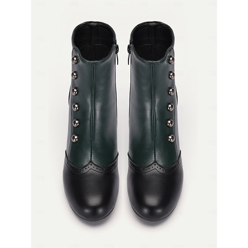 Vintage Buttoned Ankle Boots with Round Toe – view 6