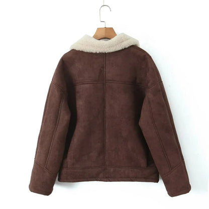Notch-Lapel Oversized Winter Coat with Button-Through Front – view 2