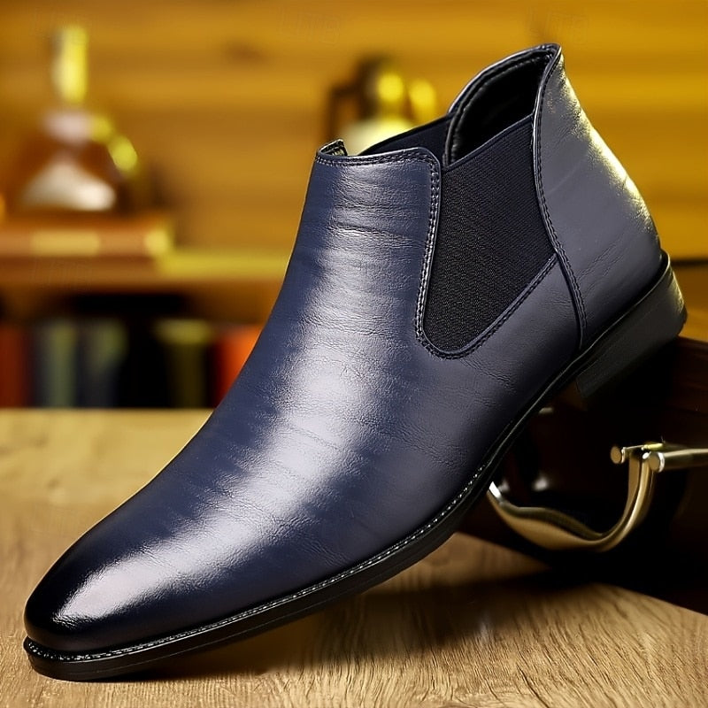 Blue Men's Classic Slip-On Chelsea Boots