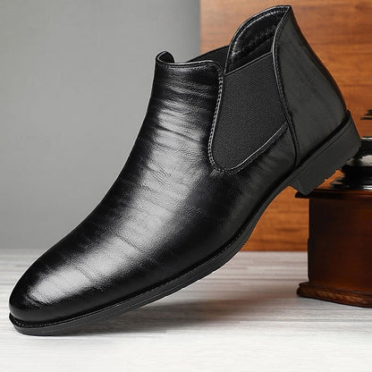 Black Men's Classic Slip-On Chelsea Boots