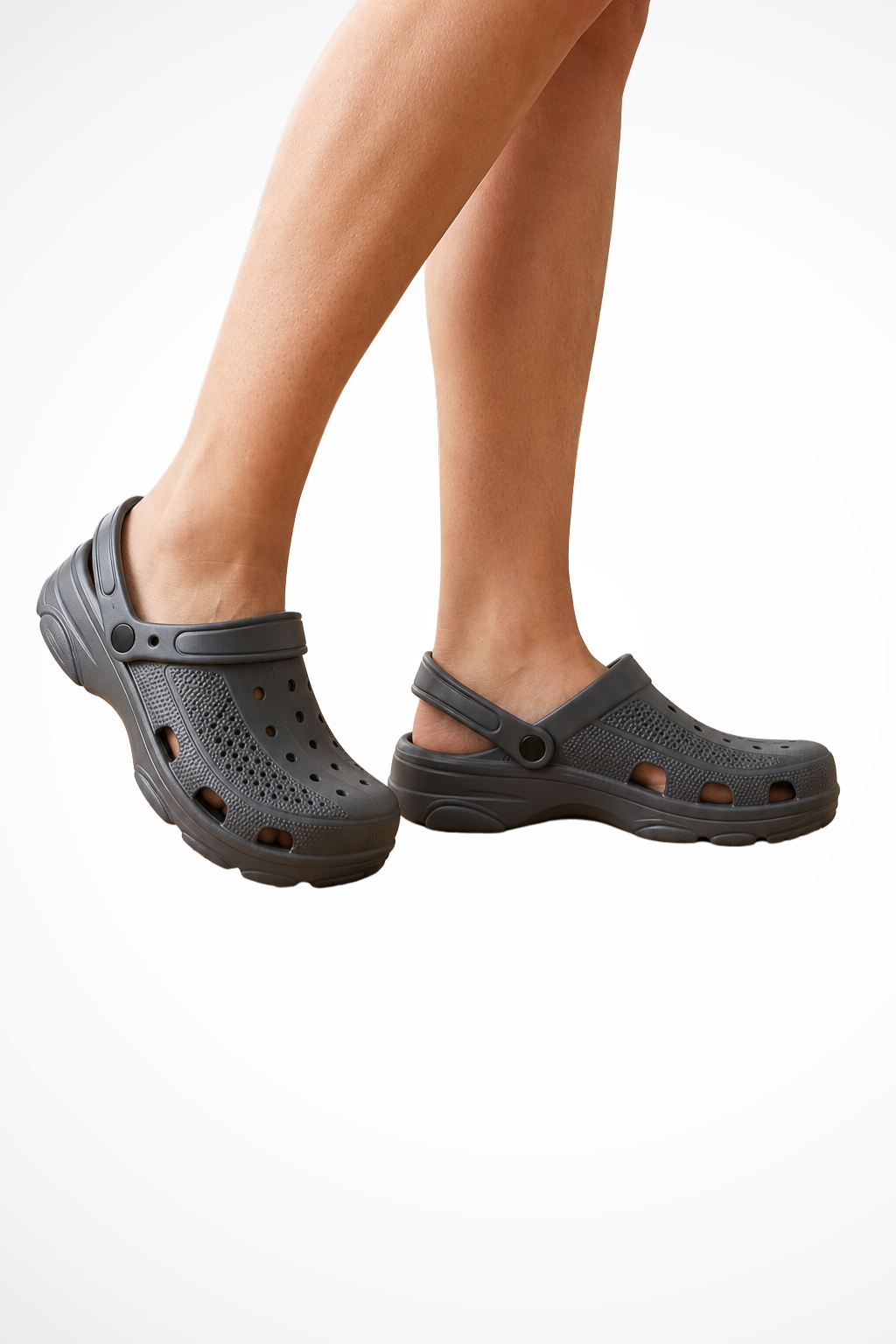 Women's gray slip-resistant clogs closed toe comfort shoes