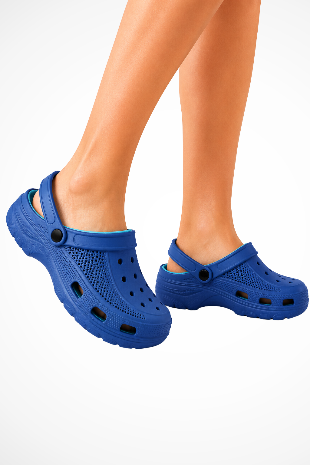 Women's blue slip-resistant clogs closed toe comfort shoes