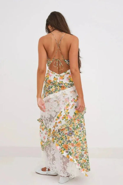 Rachel | Maxi Dress Ruffle Plunging Neckline Floral 2