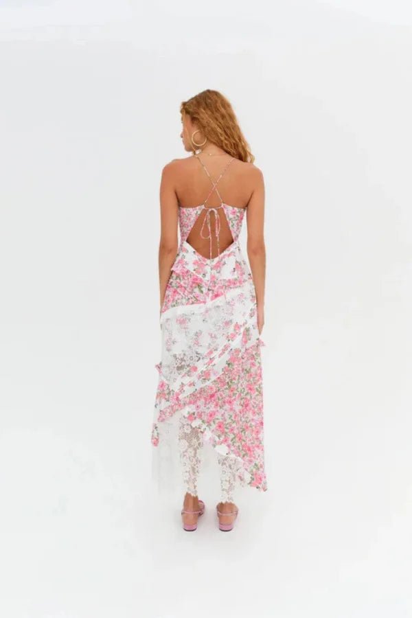 Rachel | Maxi Dress Ruffle Plunging Neckline Floral 6