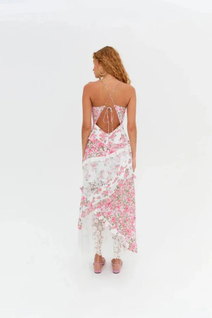Rachel | Maxi Dress Ruffle Plunging Neckline Floral 6