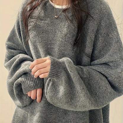 Women's Drop-Shoulder Sweater, Relaxed Winter Knit Top