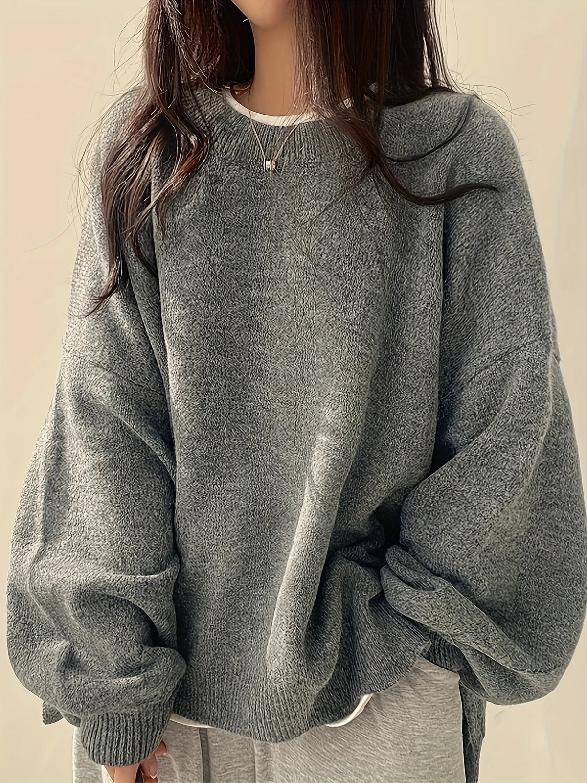 Women's Drop-Shoulder Sweater, Relaxed Winter Knit Top