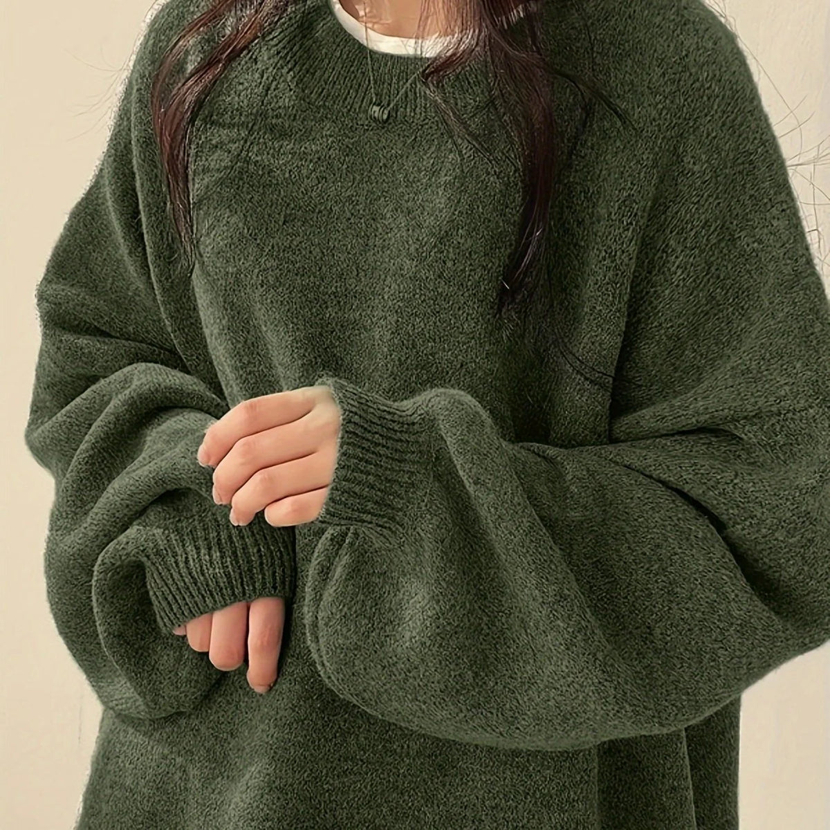 Women's Drop-Shoulder Sweater, Relaxed Winter Knit Top