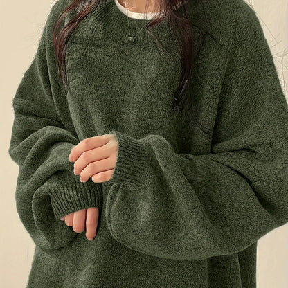 Women's Drop-Shoulder Sweater, Relaxed Winter Knit Top