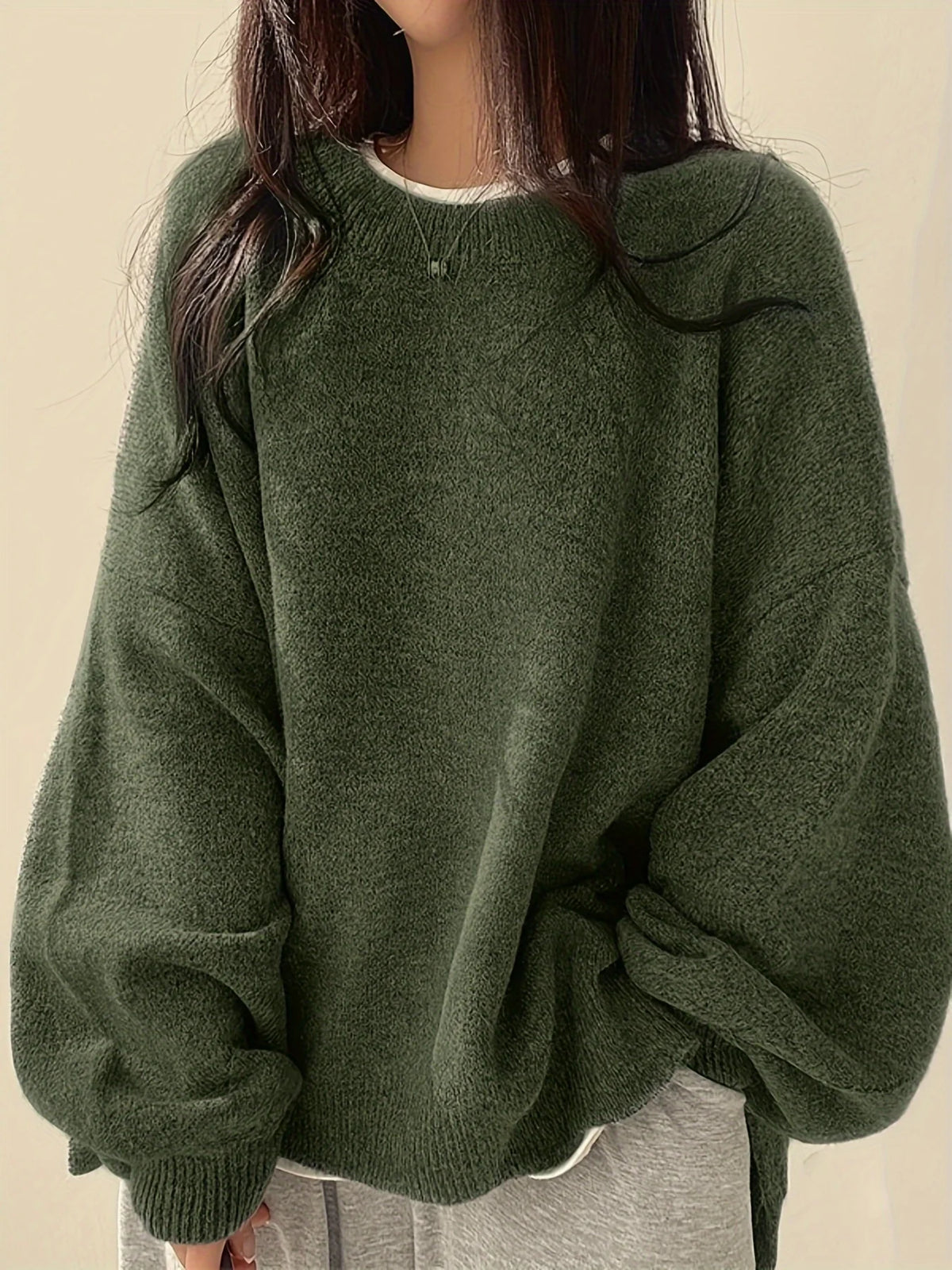 Women's Drop-Shoulder Sweater, Relaxed Winter Knit Top