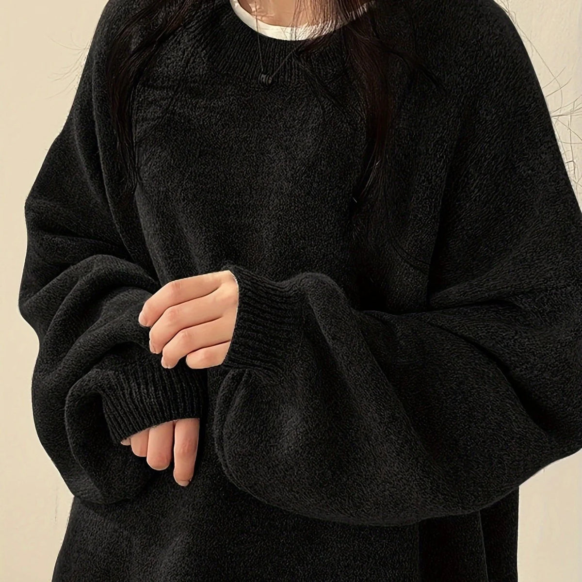 Women's Drop-Shoulder Sweater, Relaxed Winter Knit Top