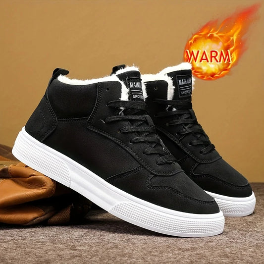 Men's High-Top Winter Sneakers, Warm-Lined Lace-Up Style