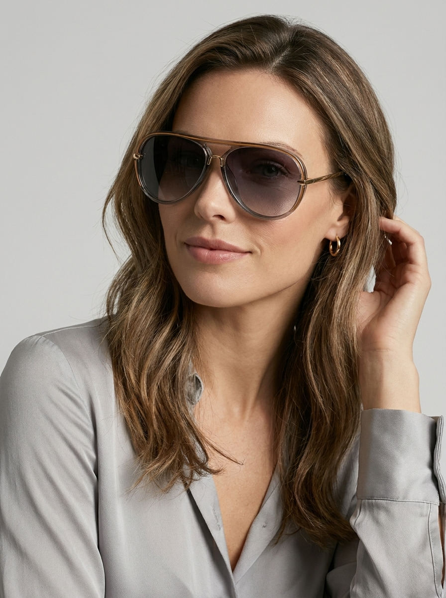 black Oversized Aviator Sunglasses