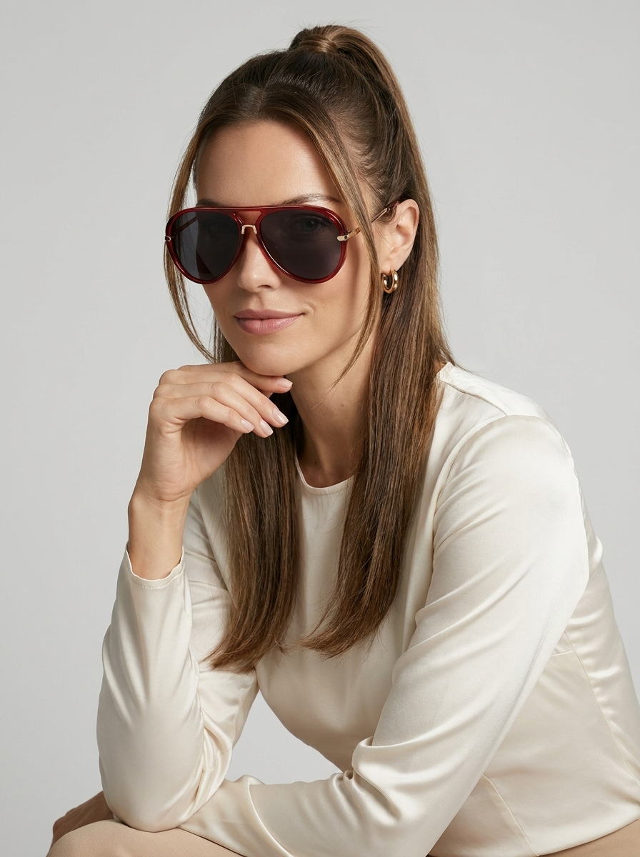 black Oversized Aviator Sunglasses