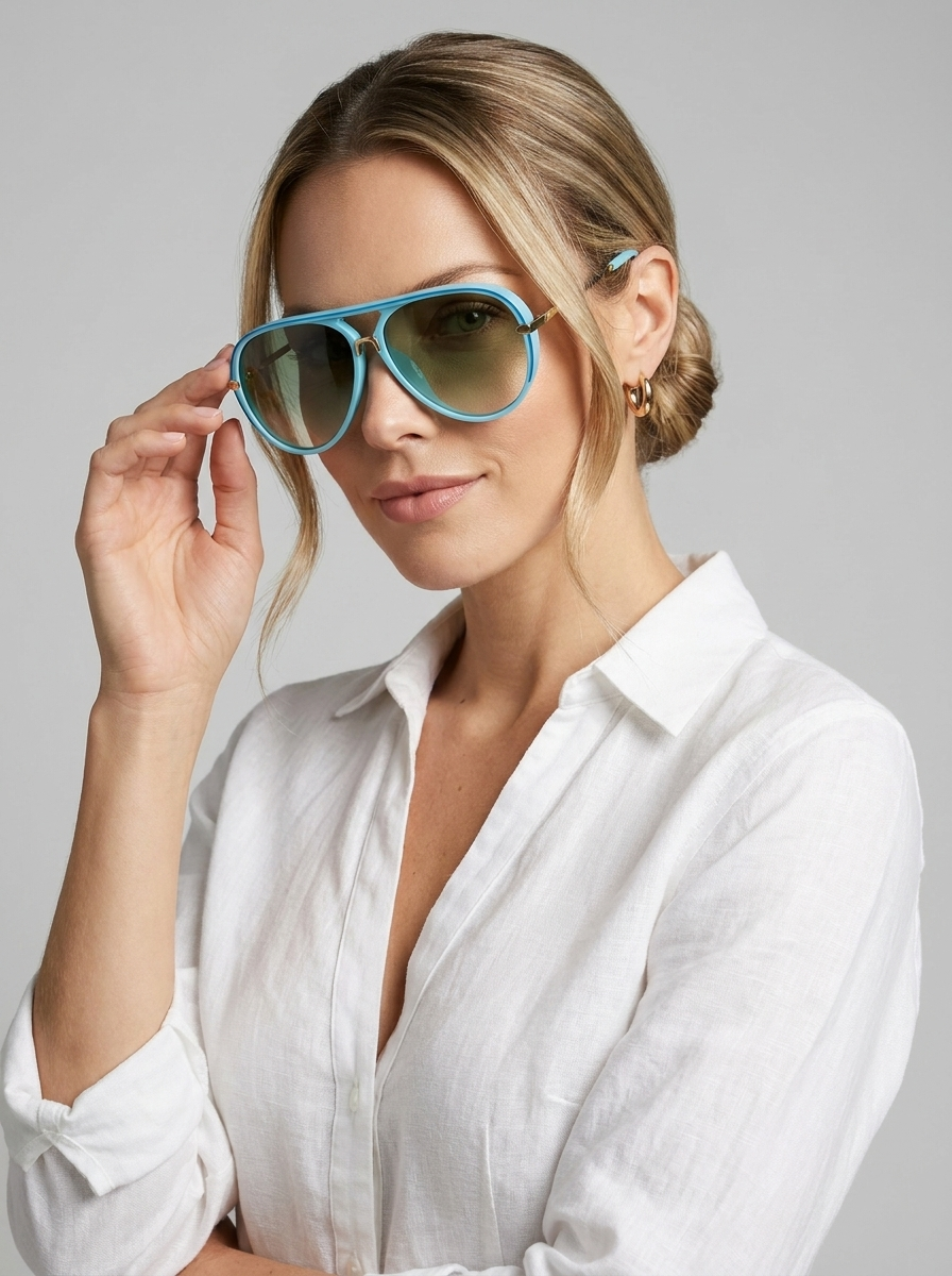 black Oversized Aviator Sunglasses