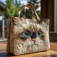 Rebecca | Artistic Cat Print Canvas Tote Bag