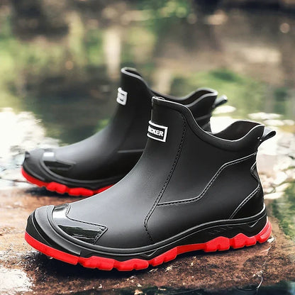 Redline waterproof slip-on ankle rain boots