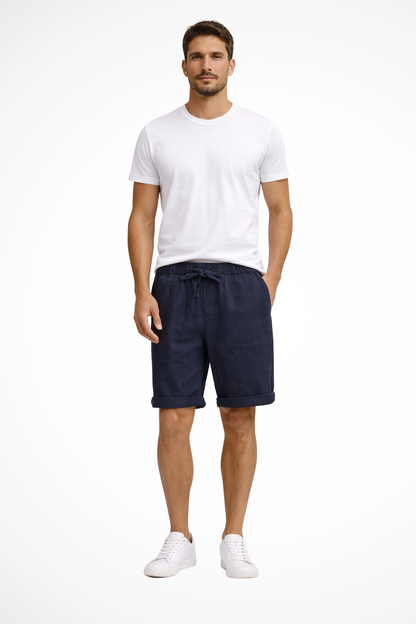 Men's khaki drawstring waist casual shorts